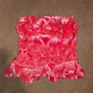 Pink & Red Cropped Tube Top